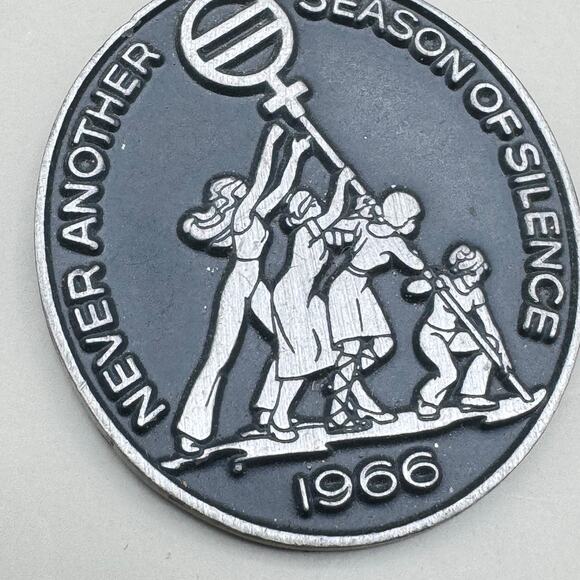 Vintage NOW Lucy H. Draper 1966 Failure is Impossible/Never Silence Medallion - Picture 3 of 8